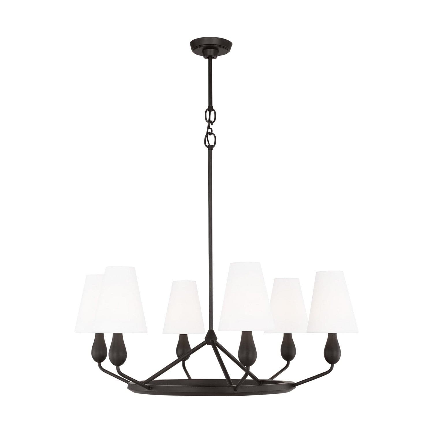 Visual Comfort Studio - TC1186AI - Six Light Chandelier - Ziba - Aged Iron