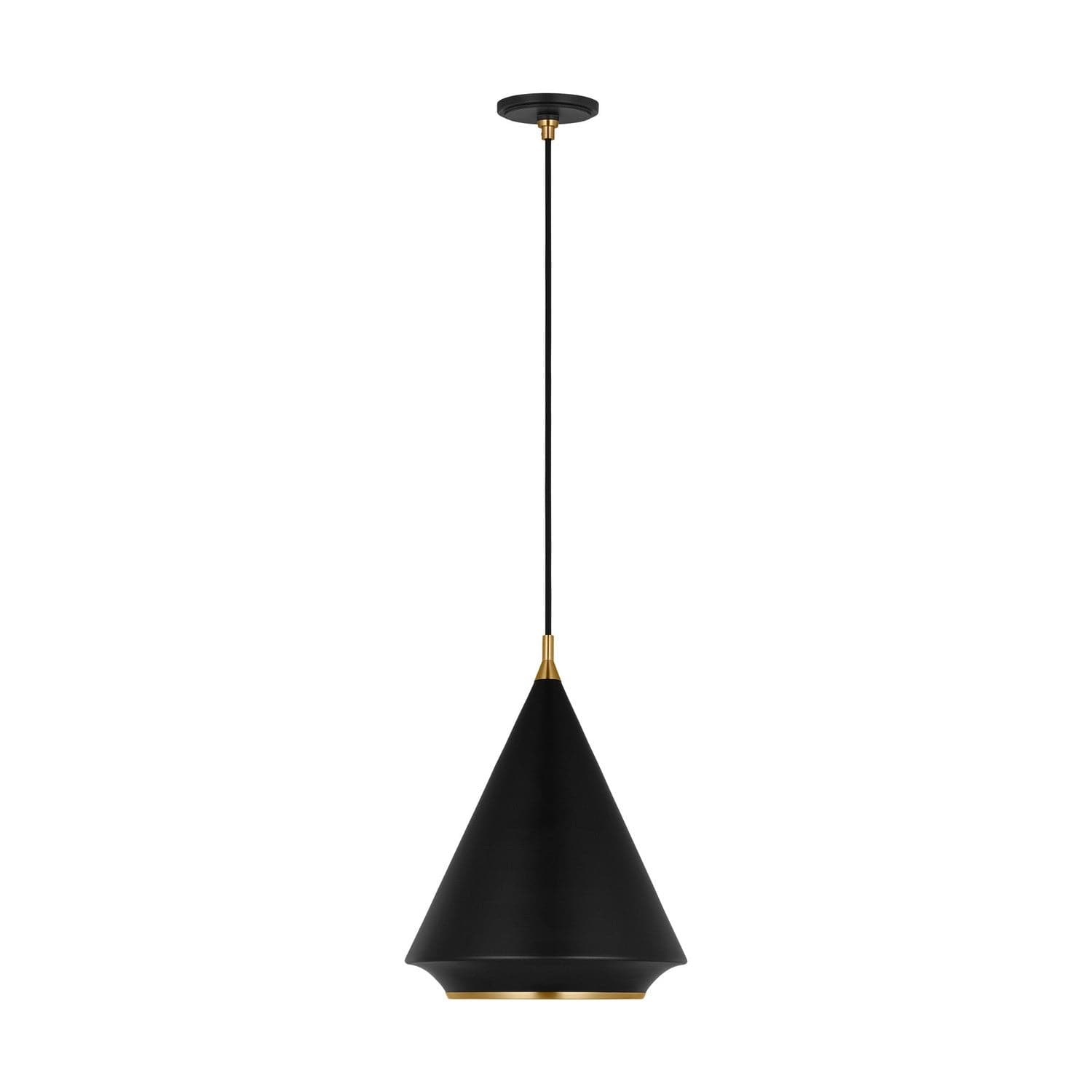 Visual Comfort Studio - TP1231MBKBBS - One Light Pendant - Stanza - Midnight Black