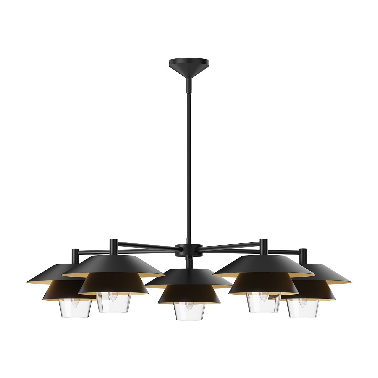 Alora - CH475138MBCL - Five Light Chandelier - Tetsu - Matte Black/Clear Glass