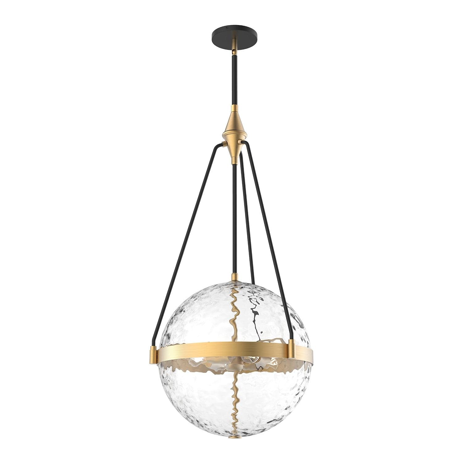 Alora - PD406418BGWC - Four Light Pendant - Harmony - Brushed Gold/ Clear Water Glass