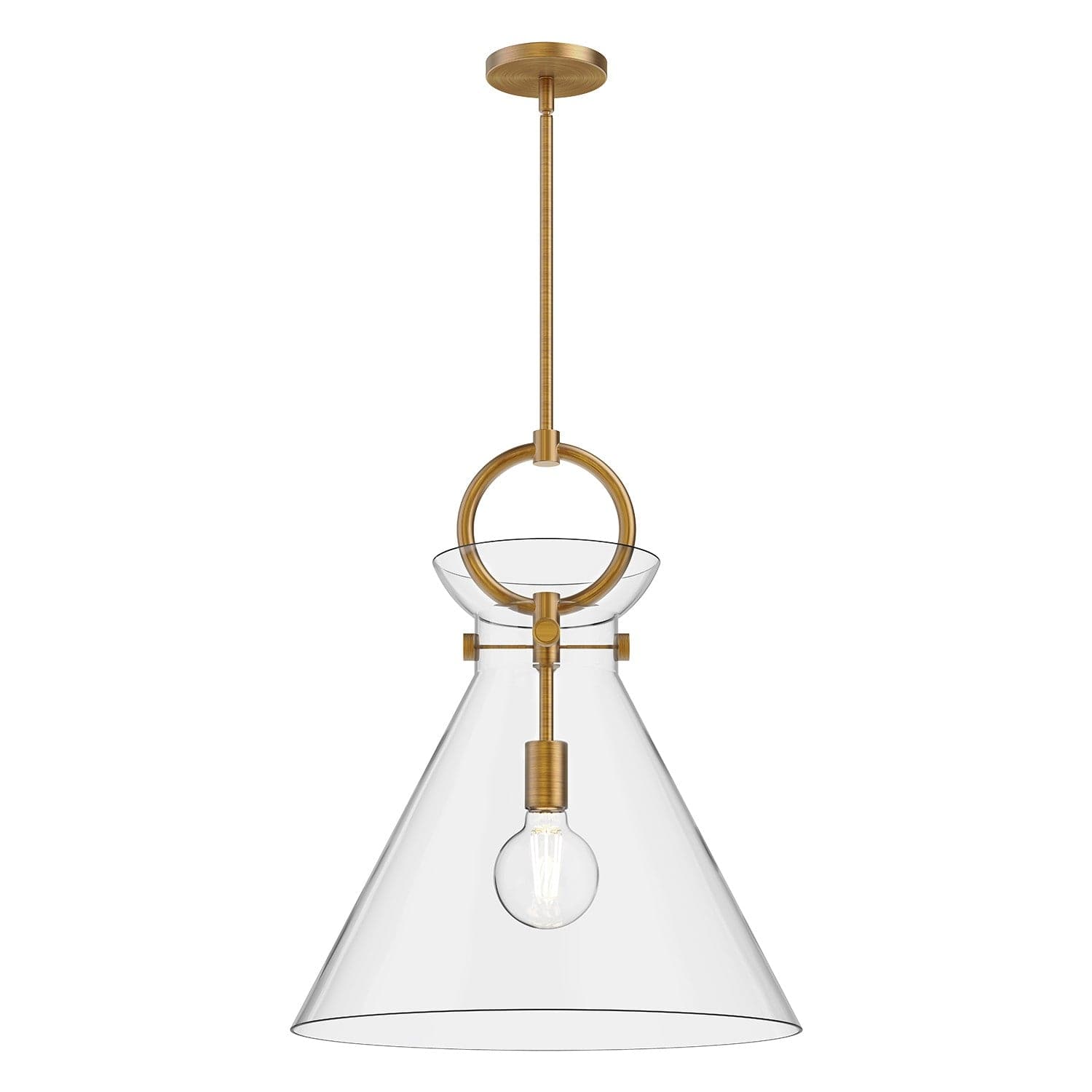 Alora - PD412518AGCL - One Light Pendant - Emerson - Aged Gold/Clear