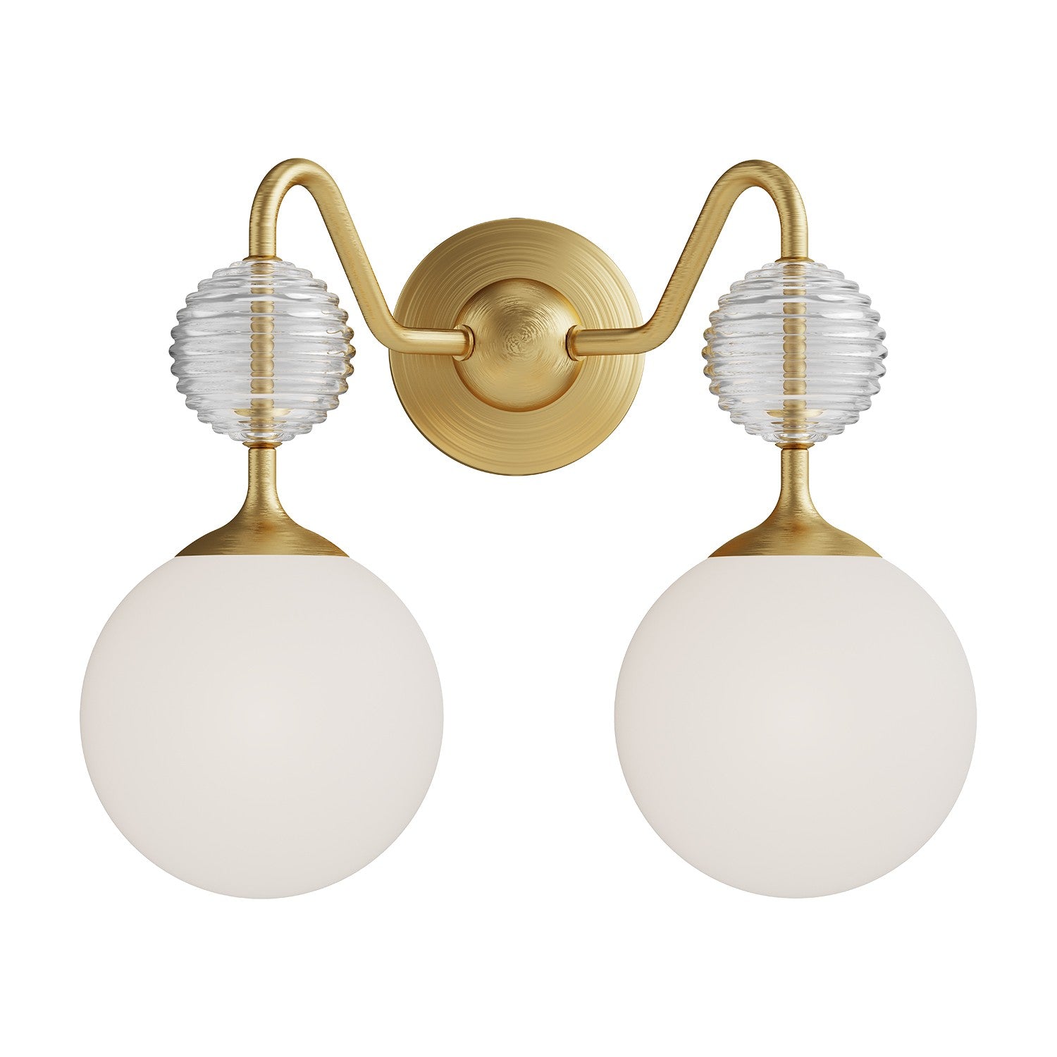 Alora - VL415315BGOP - Two Light Vanity - Celia - Brushed Gold/Opal Glass