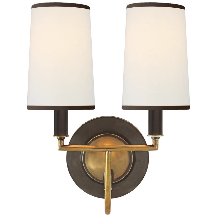 Visual Comfort Signature - TOB 2068BZ/HAB-L/BT - Two Light Wall Sconce - Elkins - Bronze with Antique Brass