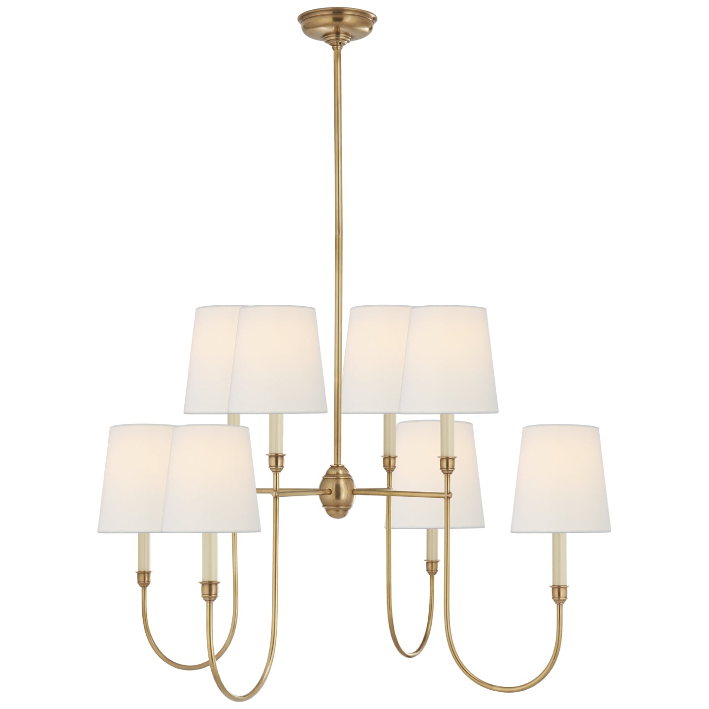 Visual Comfort Signature - TOB 5008HAB-L - Eight Light Chandelier - Vendome - Hand-Rubbed Antique Brass