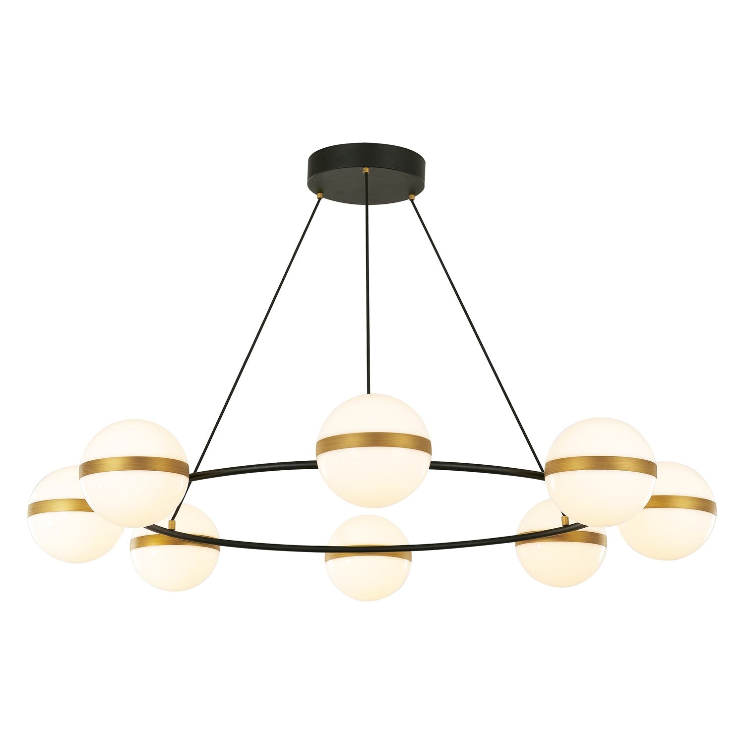 Alora - CH302008MBBG - LED Chandelier - Tagliato - Matte Black/Brushed Gold