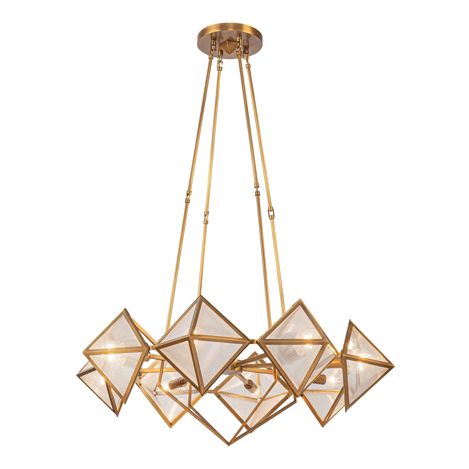 Alora - CH332830VBCR - Eight Light Chandelier - Cairo - Ribbed Glass/Vintage Brass
