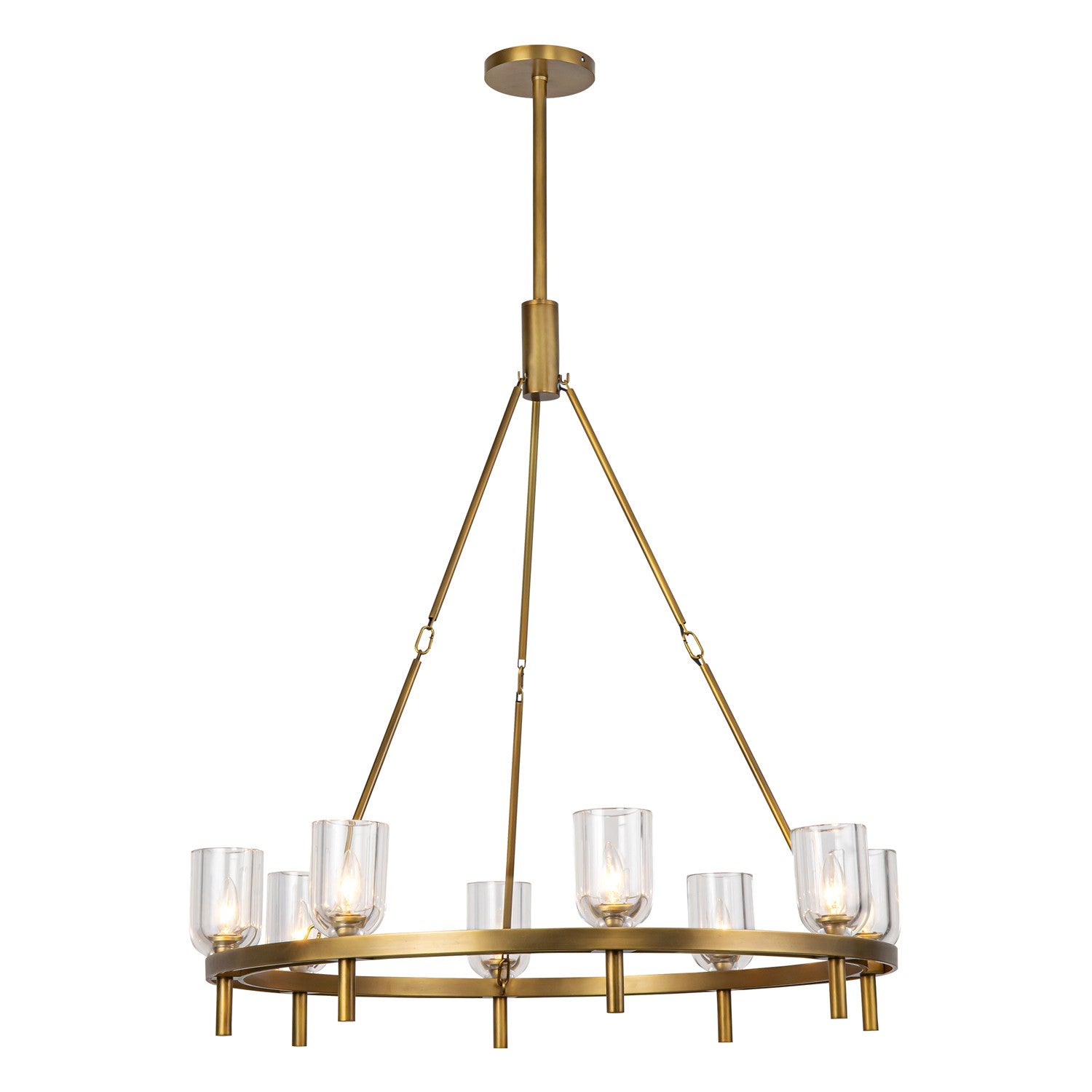 Alora - CH338836VBCC - Eight Light Chandelier - Lucian - Clear Crystal/Vintage Brass