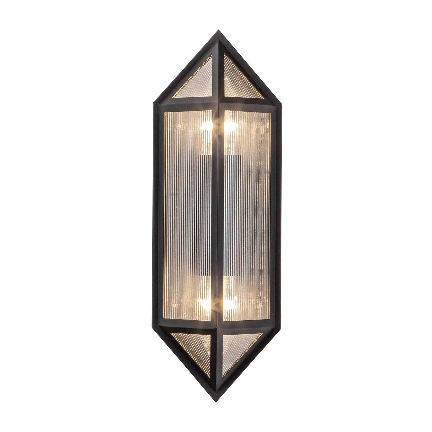 Alora - EW332705BKCR - Two Light Outdoor Wall Lantern - Cairo - Black/Ribbed Glass