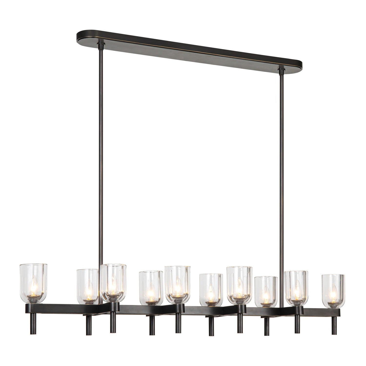 Alora - LP338052UBCC - Ten Light Linear Pendant - Lucian - Clear Crystal/Urban Bronze