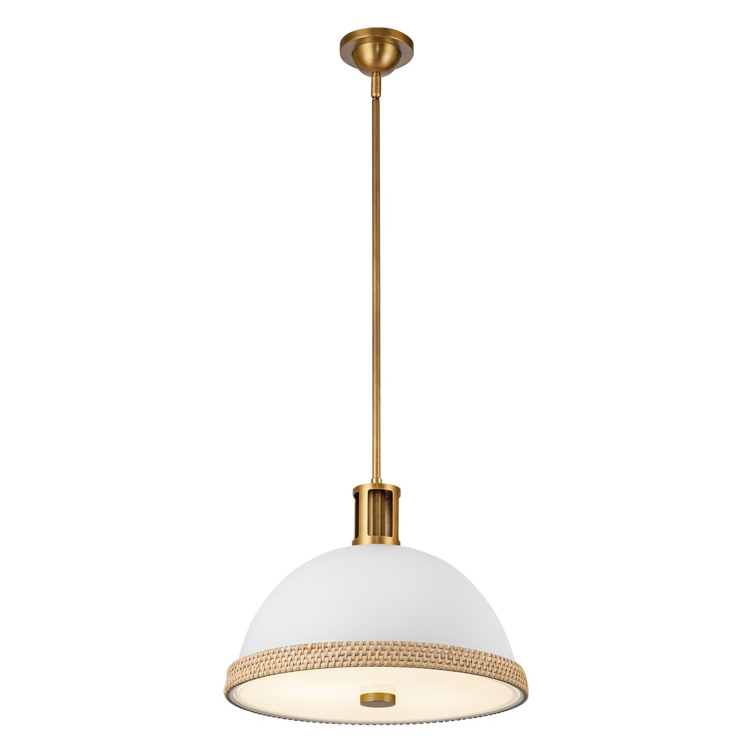 Alora - PD331016MWVB - Two Light Pendant - Doral - Matte White/Vintage Brass