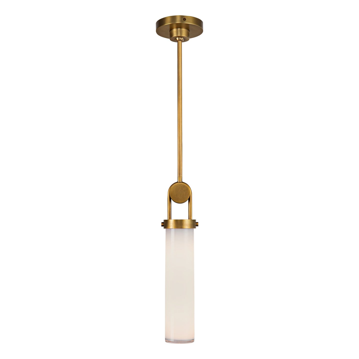 Alora - PD355015VBGO - One Light Pendant - Wynwood - Vintage Brass/Glossy Opal