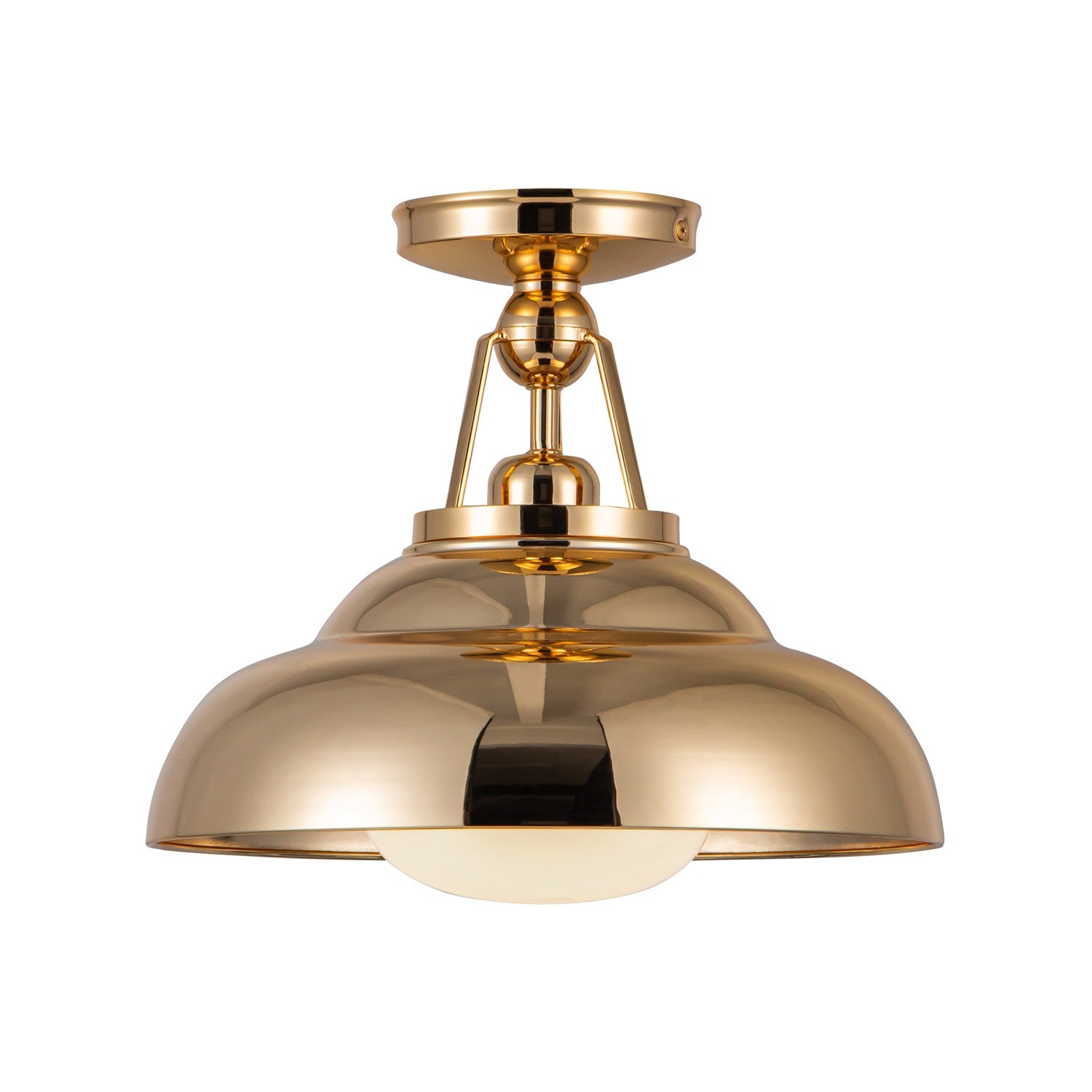 Alora - SF344012PBGO - One Light Semi-Flush Mount - Palmetto - Polished Brass/Glossy Opal