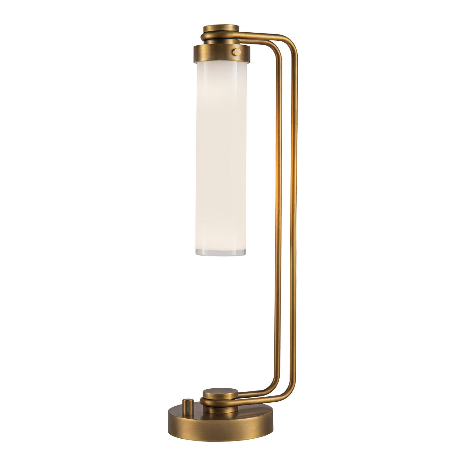 Alora - TL355022VBGO - One Light Table Lamp - Wynwood - Vintage Brass/Glossy Opal