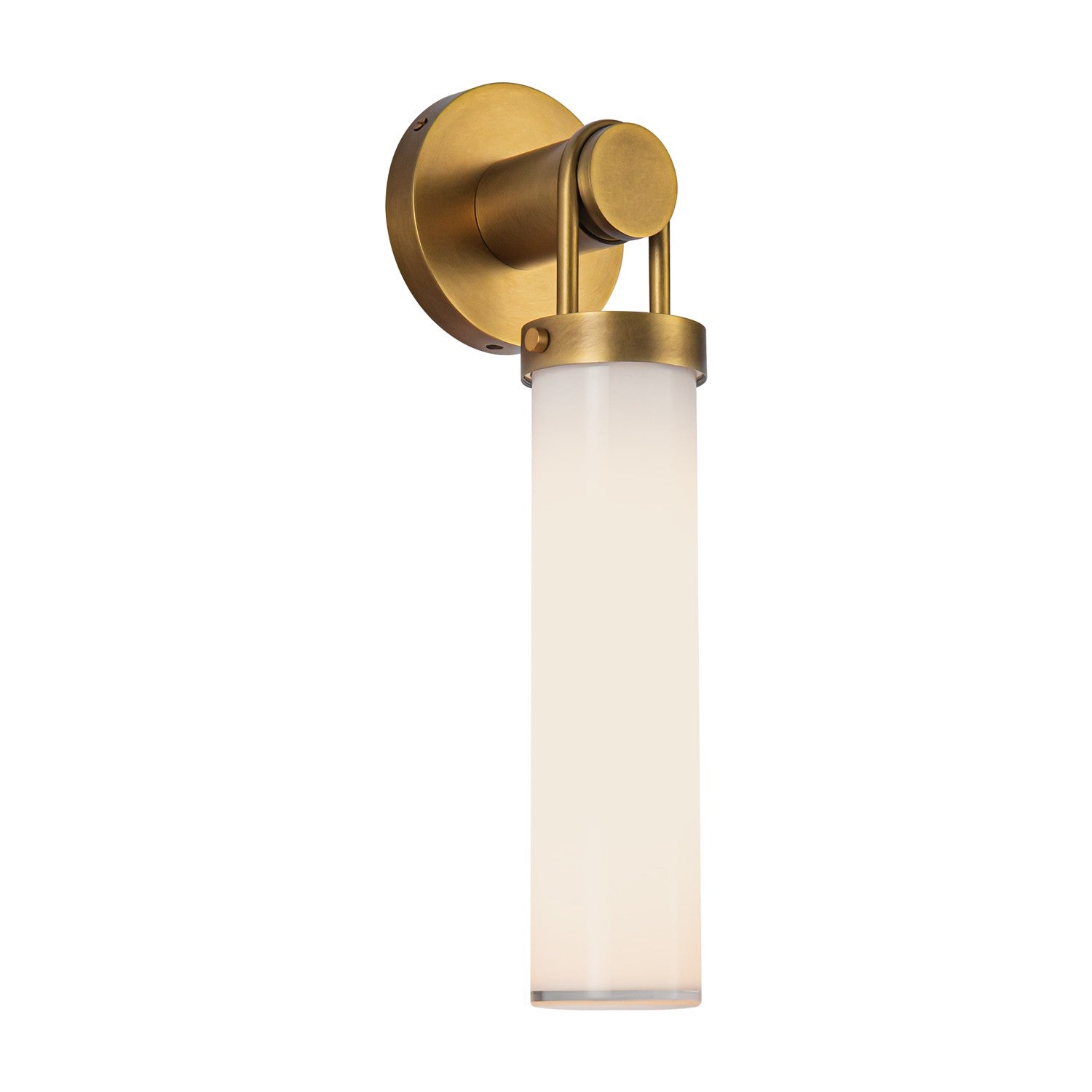 Alora - WV355116VBGO - One Light Wall Sconce - Wynwood - Vintage Brass/Glossy Opal