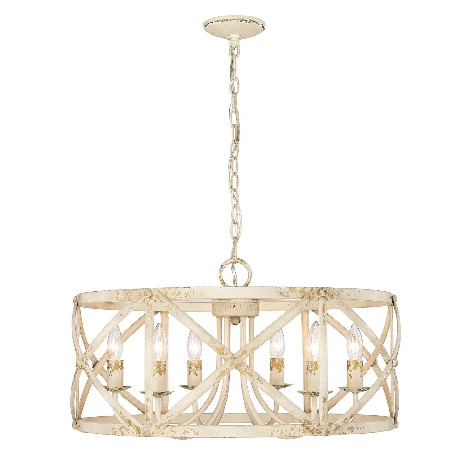 Golden - 0890-6 AI - Six Light Chandelier - Alcott AI - Antique Ivory