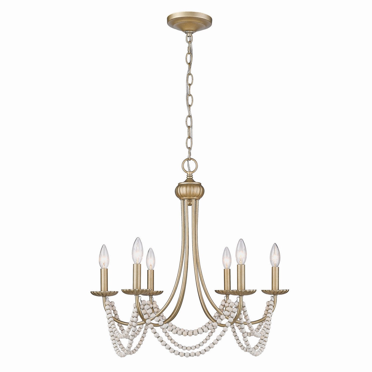 Golden - 7646-6 GA - Six Light Chandelier - Serafina - Golden Aura