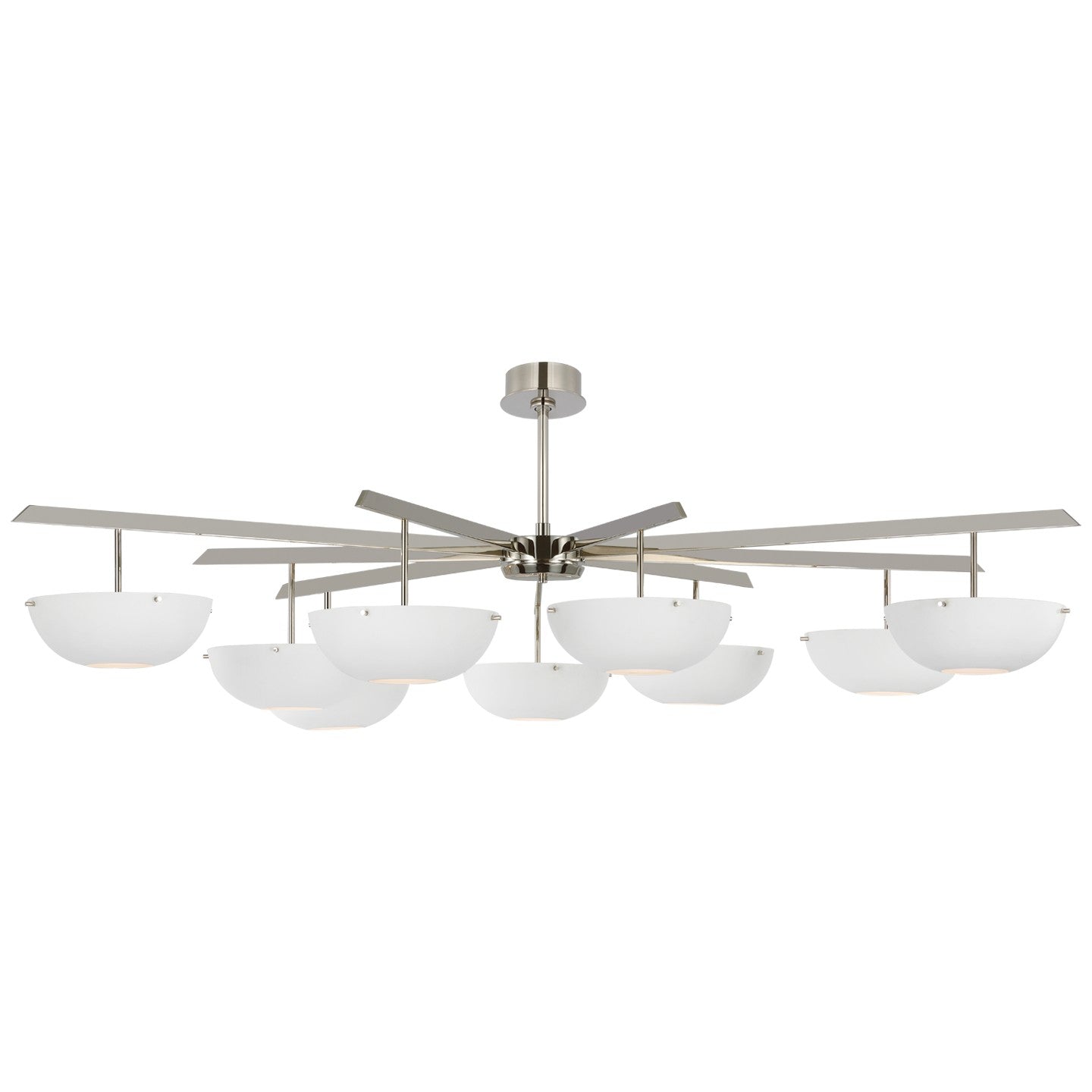 Visual Comfort Signature - ARN 5522PN-WHT - LED Chandelier - Valencia - Polished Nickel