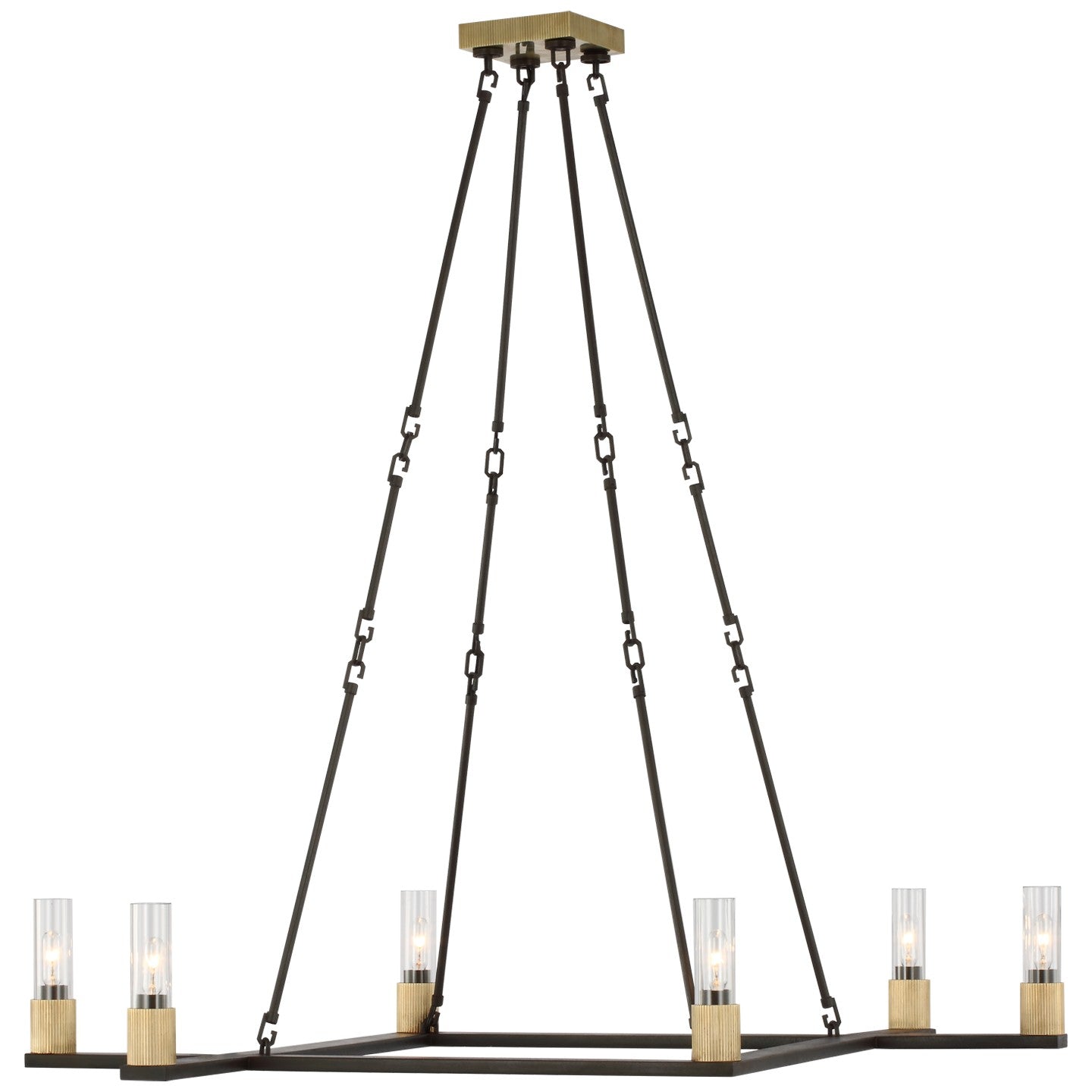 Visual Comfort Signature - RB 5008WI/AB-CG - LED Chandelier - Beza - Warm Iron and Antique Brass