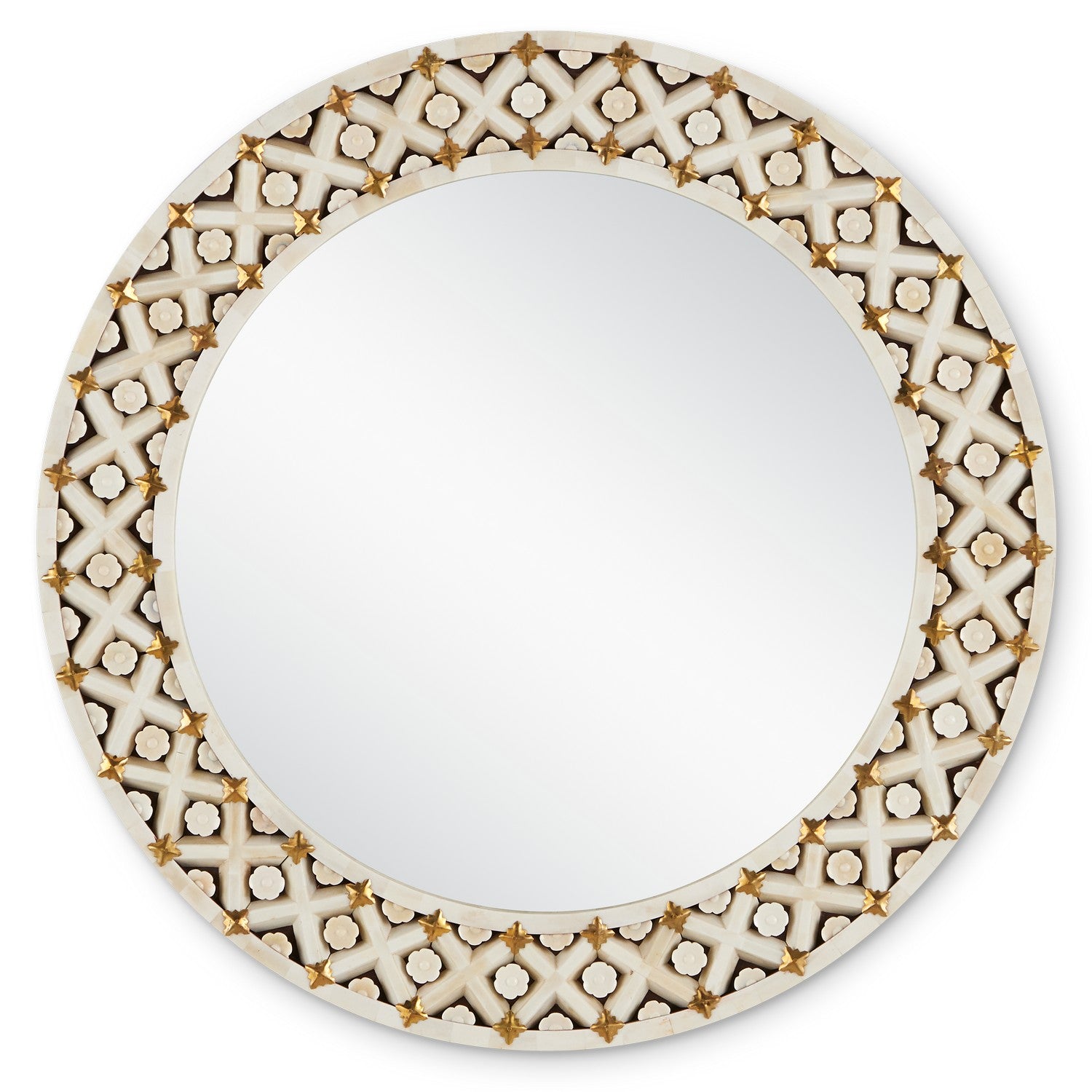 Mirror from the Ellaria collection in Natural/Brass/Mirror finish