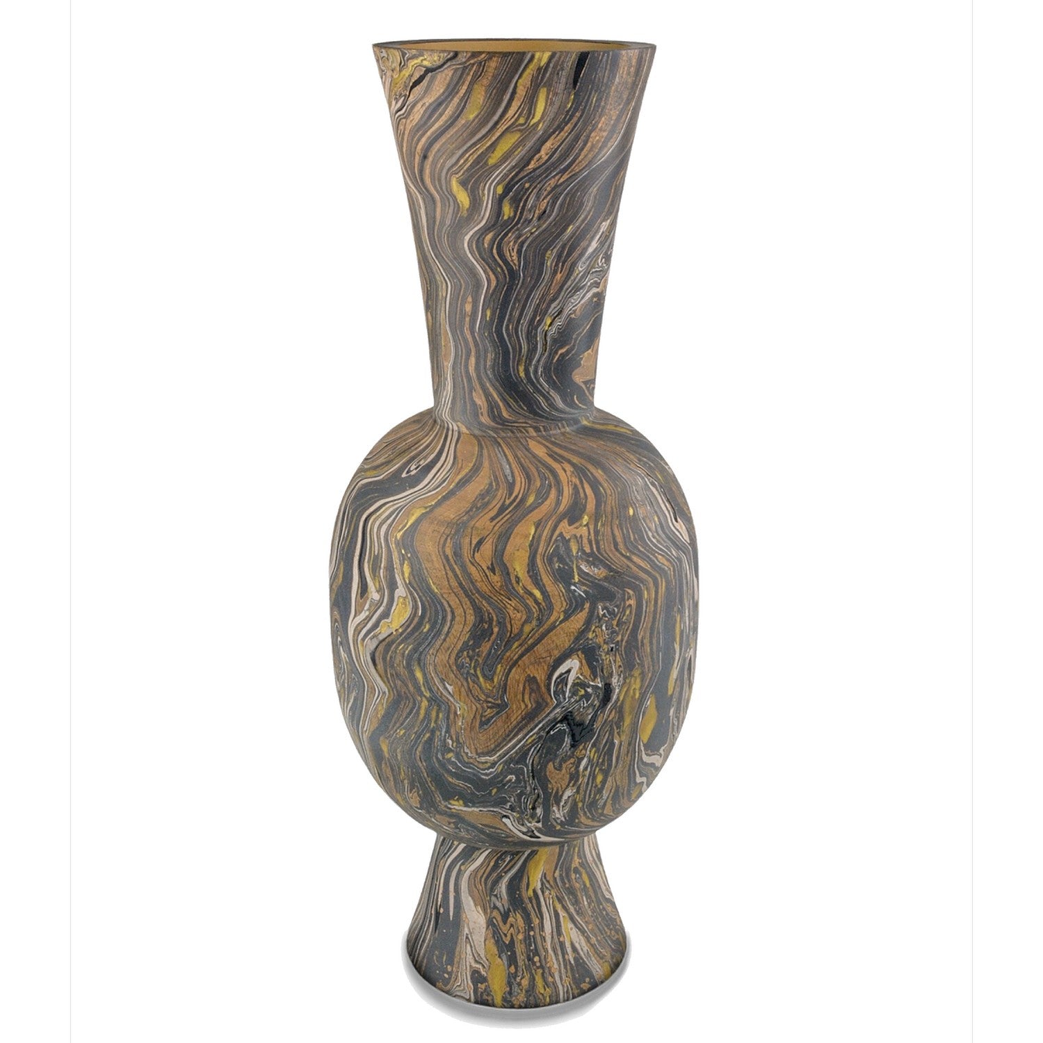 Vase in Black/Brown/White/Gold finish