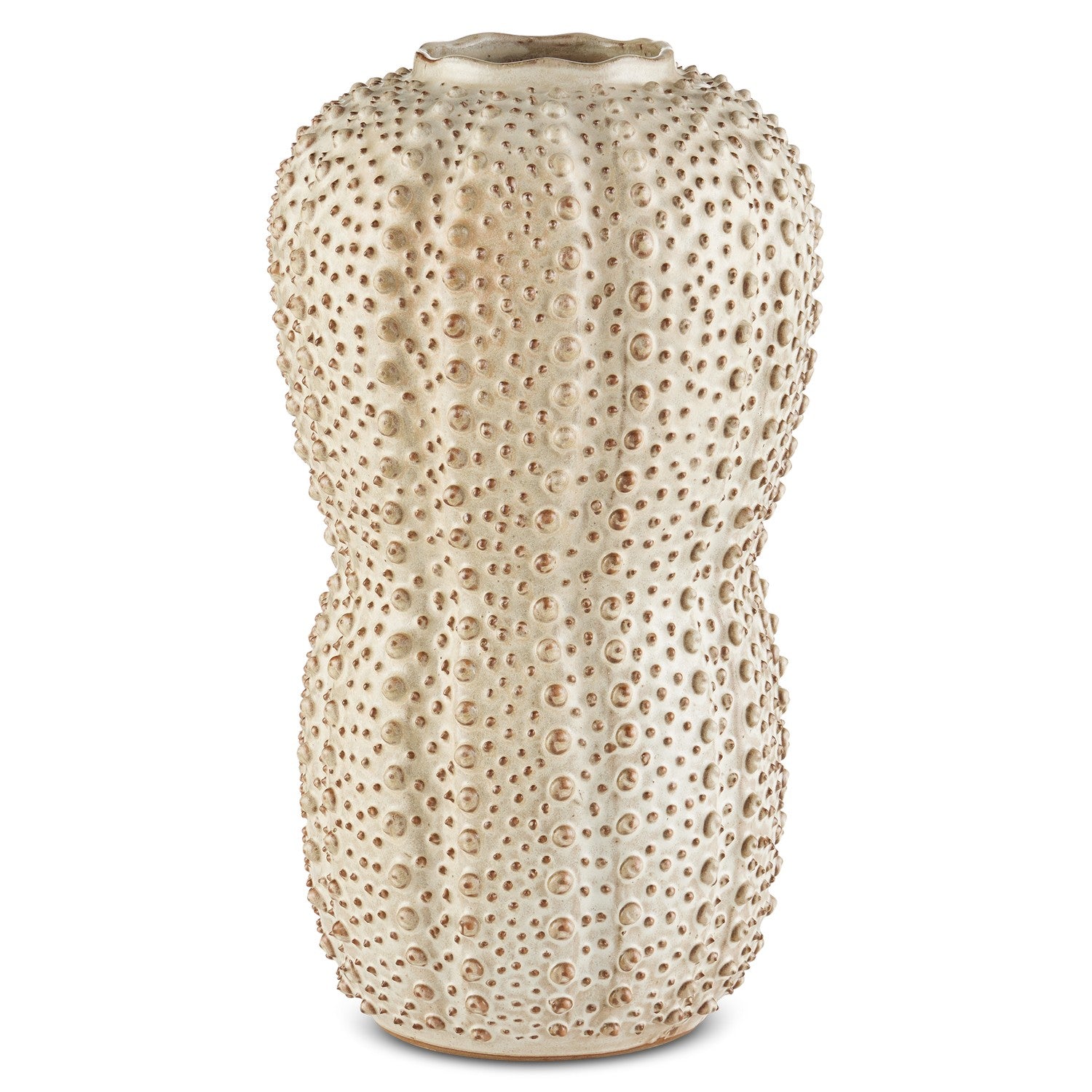 Vase from the Peanut collection in Ivory/Brown finish