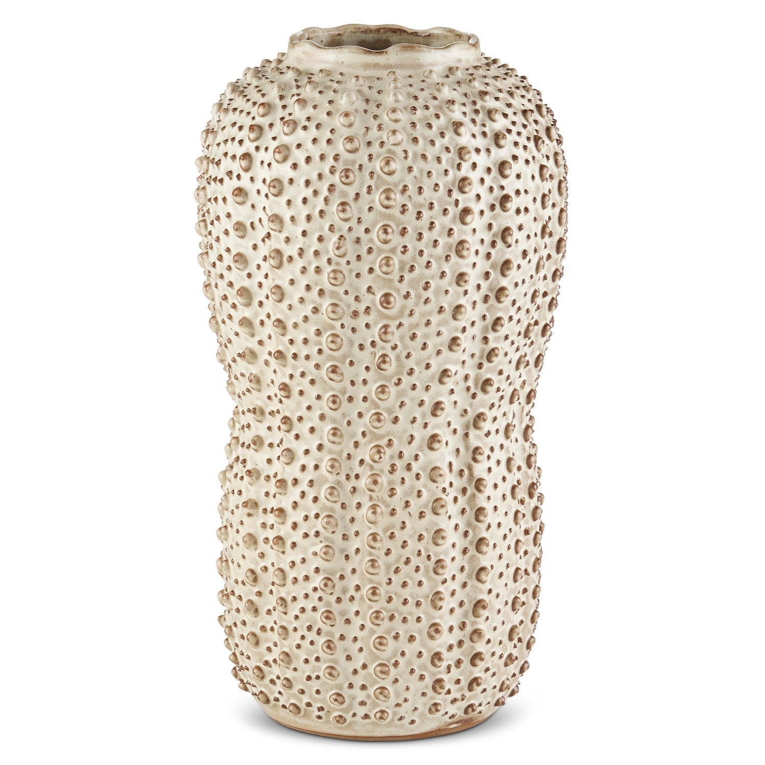 Vase from the Peanut collection in Ivory/Brown finish