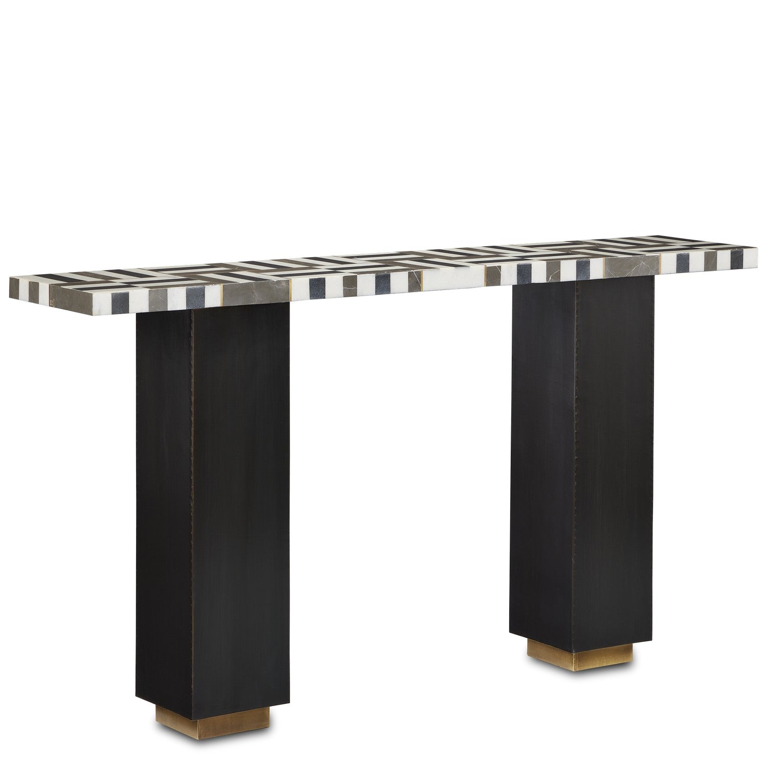 Console Table from the Gentry collection in Natural/Brass finish