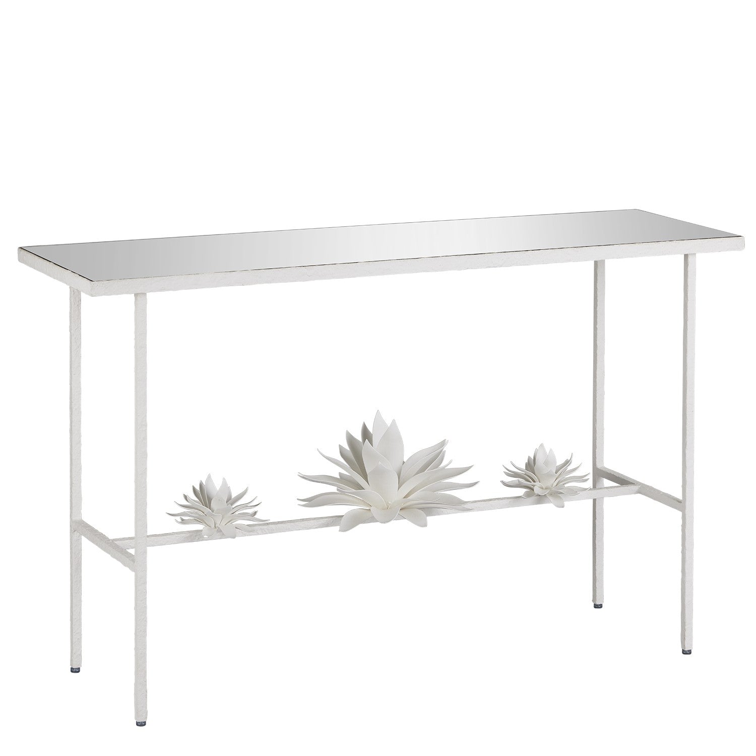 Console Table from the Marjorie Skouras collection in Yeso Blanco/Mirror finish