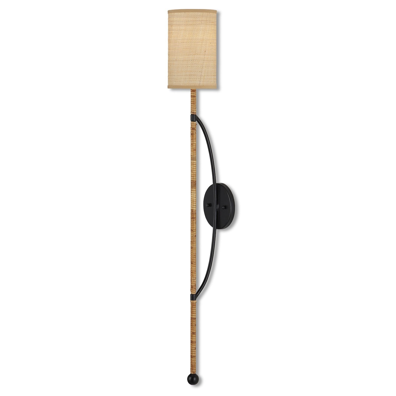 One Light Wall Sconce from the Capriole collection in Natural/Satin Black finish