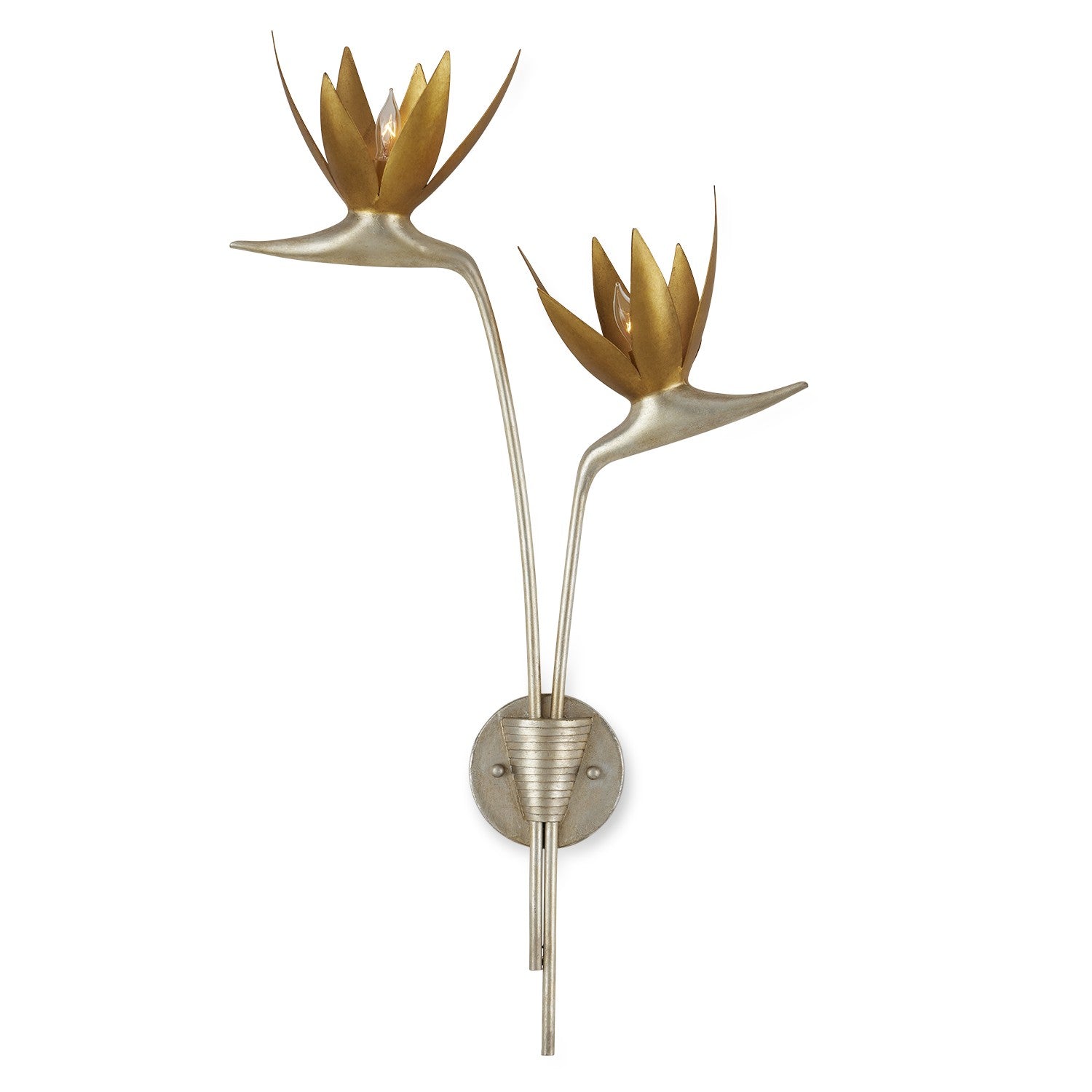 Two Light Wall Sconce from the Paradiso collection in Contemporary Silver Leaf/Contemporary Gold Leaf/Gold finish