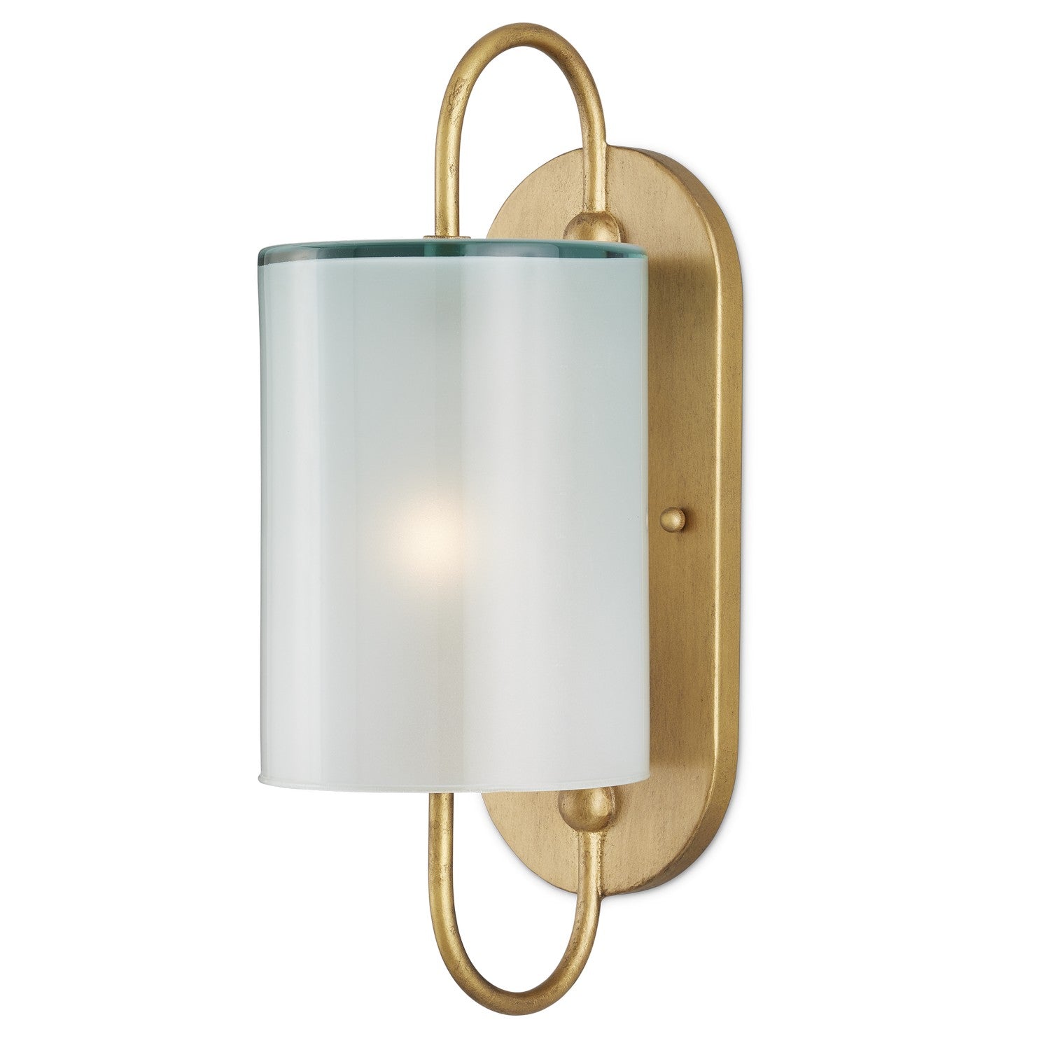 One Light Wall Sconce from the Glacier collection in Brass/Frosted White finish