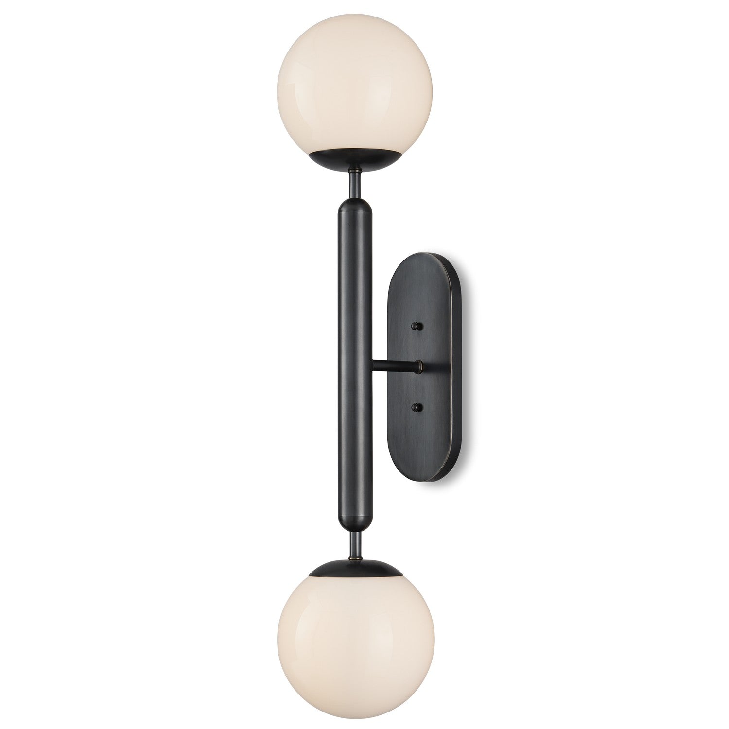 Two Light Wall Sconce from the Barbican collection in Oil Rubbed Bronze/White finish