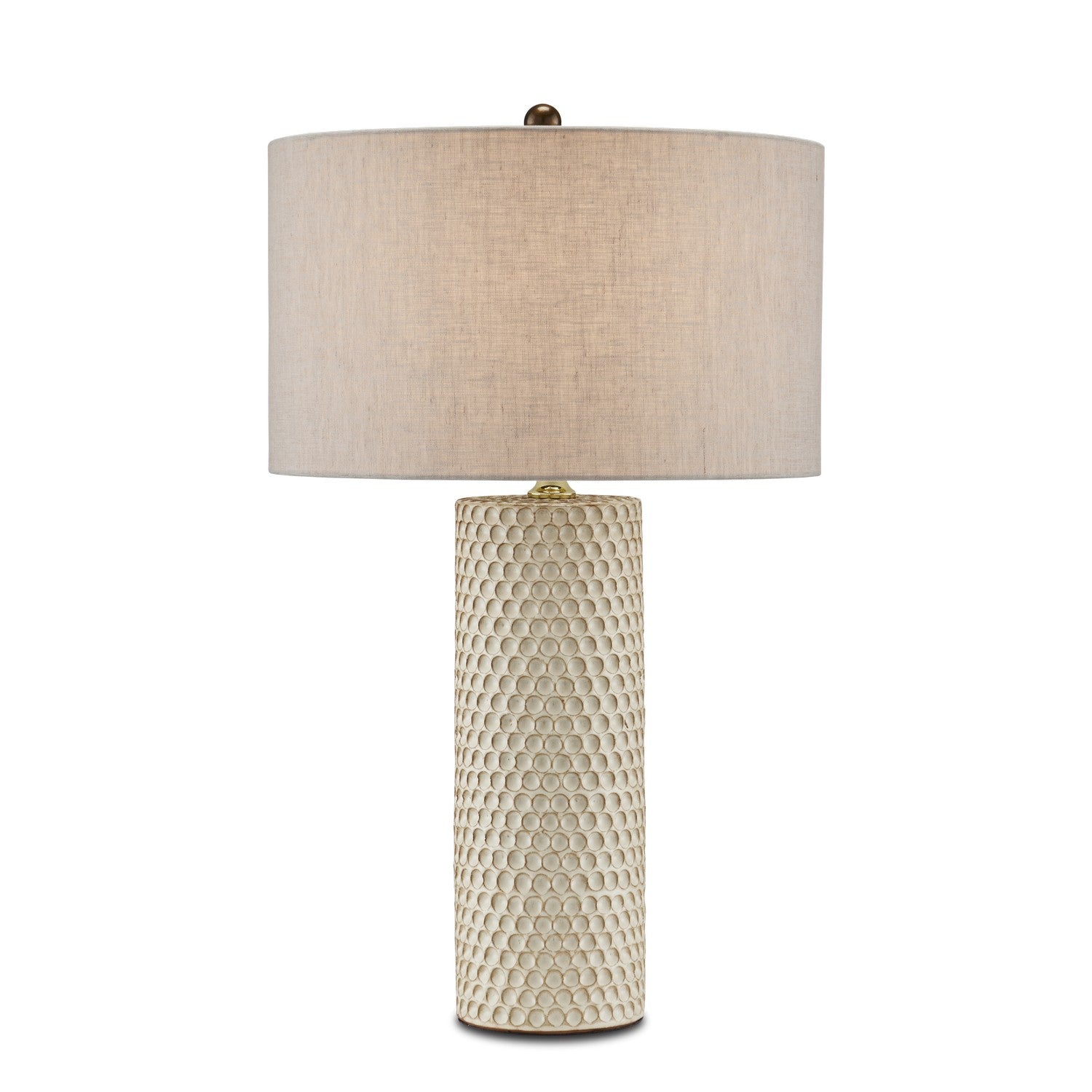 One Light Table Lamp from the Polka Dot collection in Ivory/Brown/Polished Brass finish