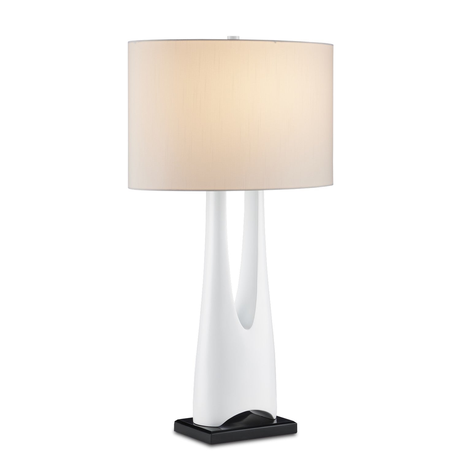 One Light Table Lamp from the La Porta collection in Glossy White/Black finish