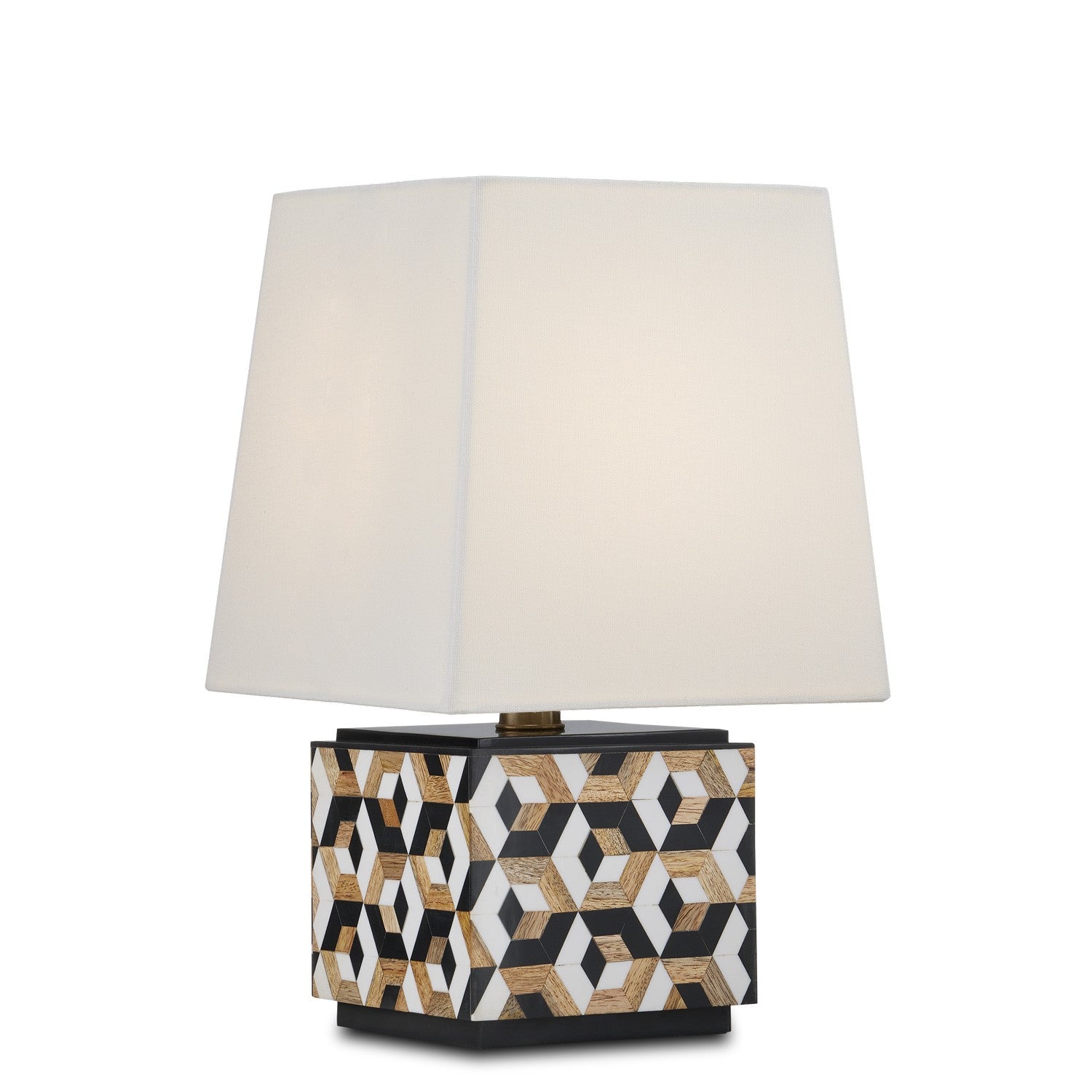 One Light Table Lamp from the Geo collection in Black/White/Natural finish