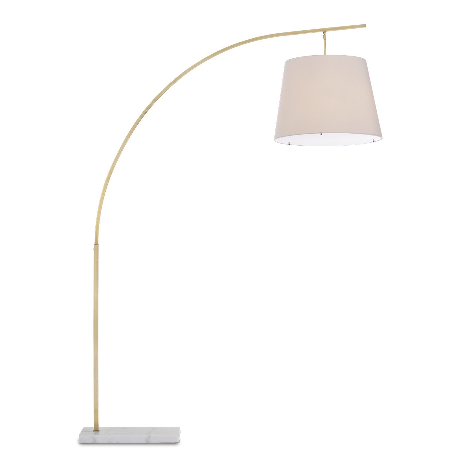 Two Light Floor Lamp from the Cloister collection in Antique Brass/White finish