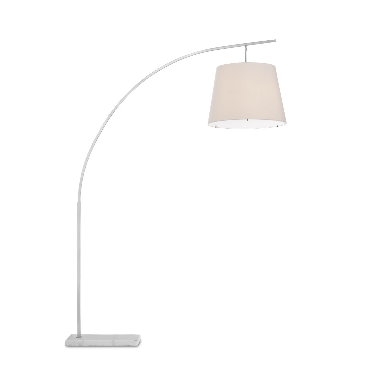 Two Light Floor Lamp from the Cloister collection in Brushed Nickel/White finish