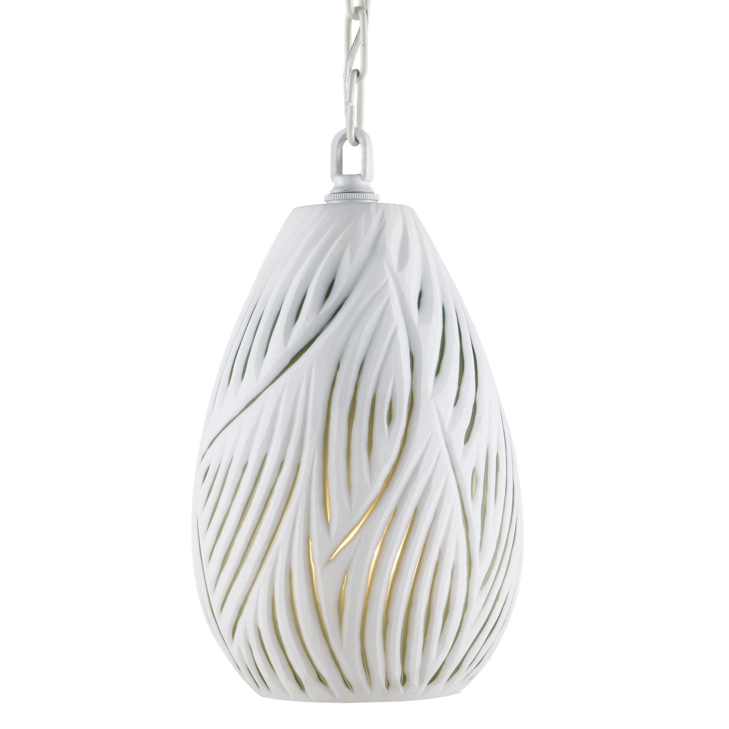 One Light Pendant from the Midori collection in White/Green finish