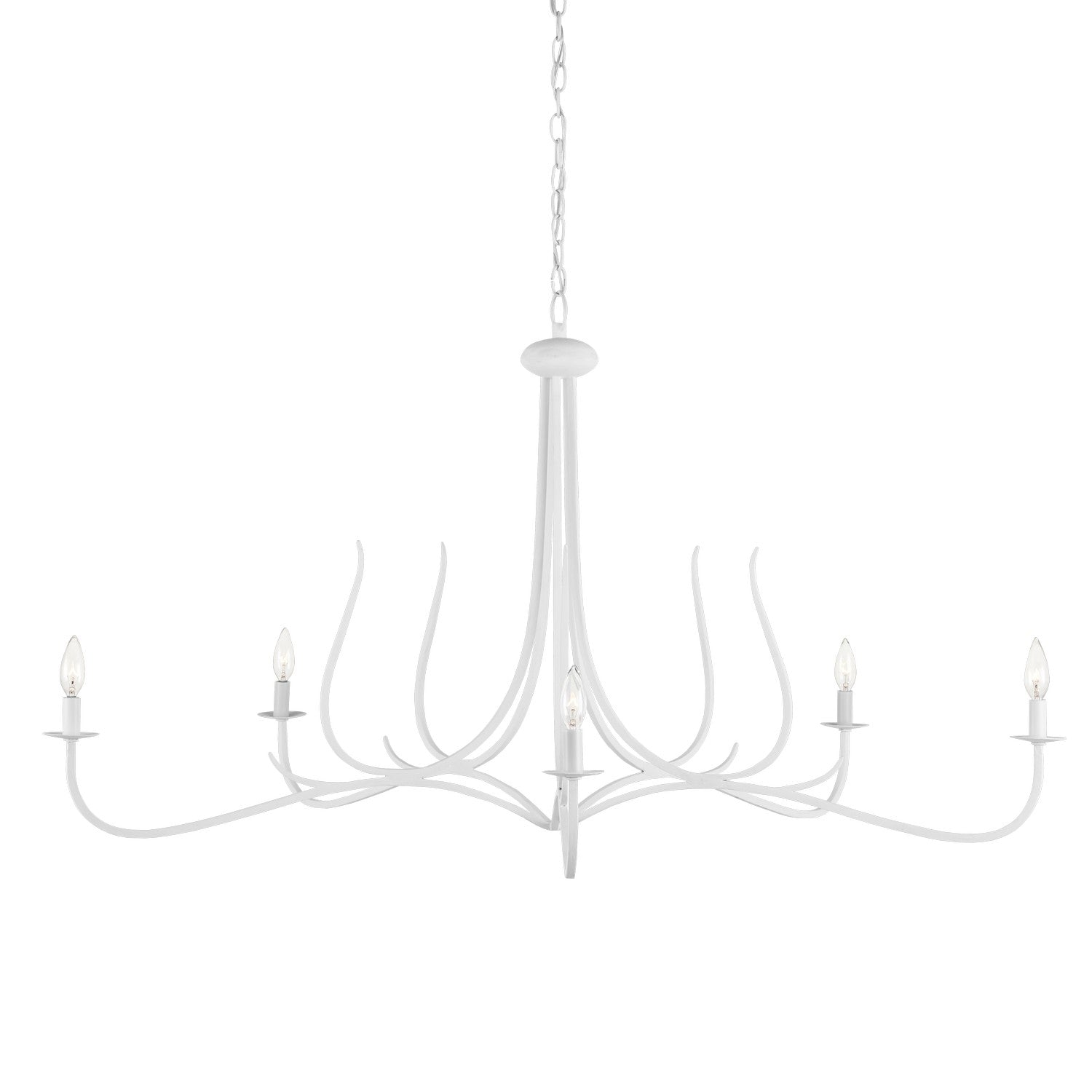 Five Light Chandelier from the Passion collection in Gesso White/Painted Gesso White finish