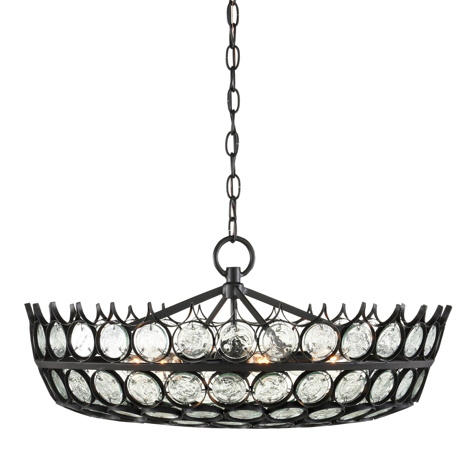 Six Light Chandelier from the Bunny Williams collection in Satin Black/Clear finish