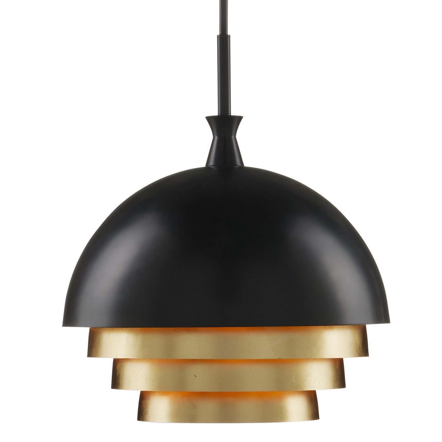 Three Light Pendant from the Salviati collection in Black/Gold Leaf finish