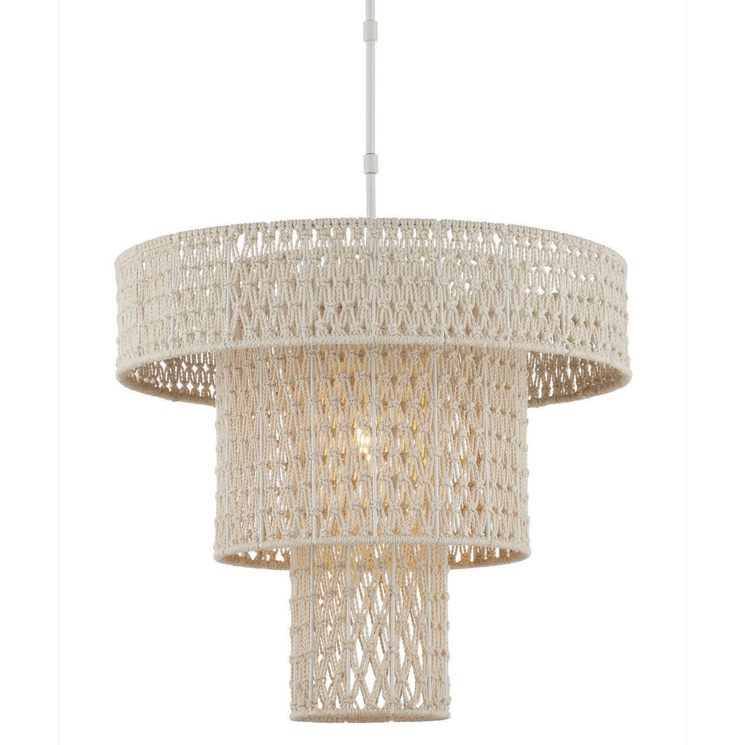 One Light Chandelier from the Counterculture collection in Natural/White finish