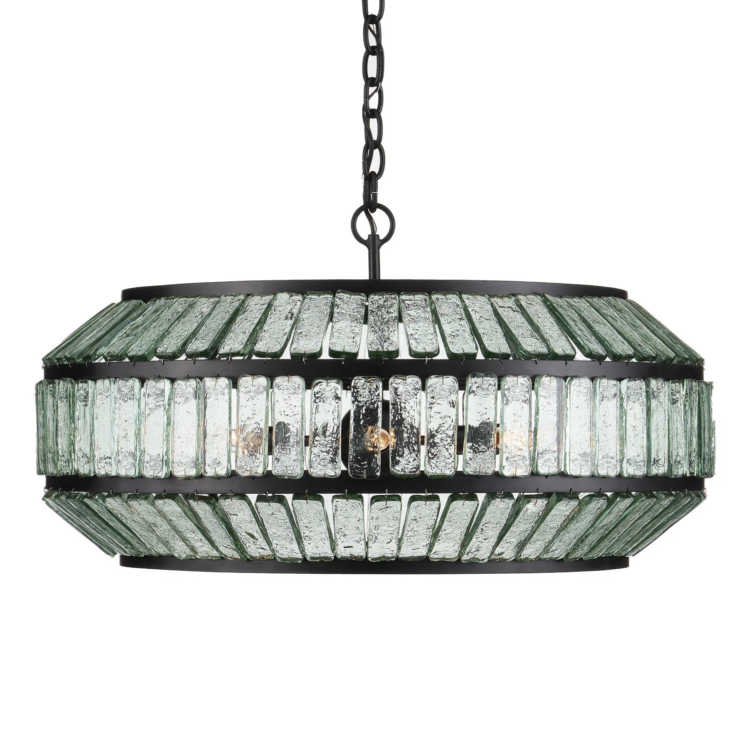 Six Light Chandelier from the Centurion collection in Clear/Satin Black finish