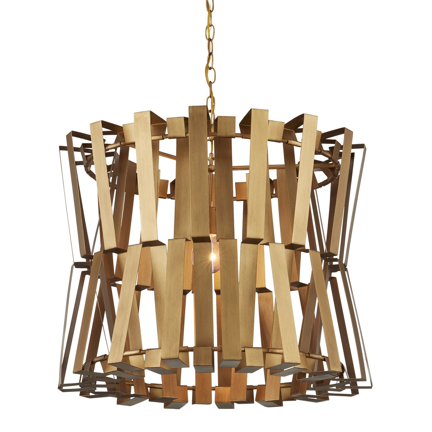 One Light Chandelier from the Chaconne collection in Brass finish