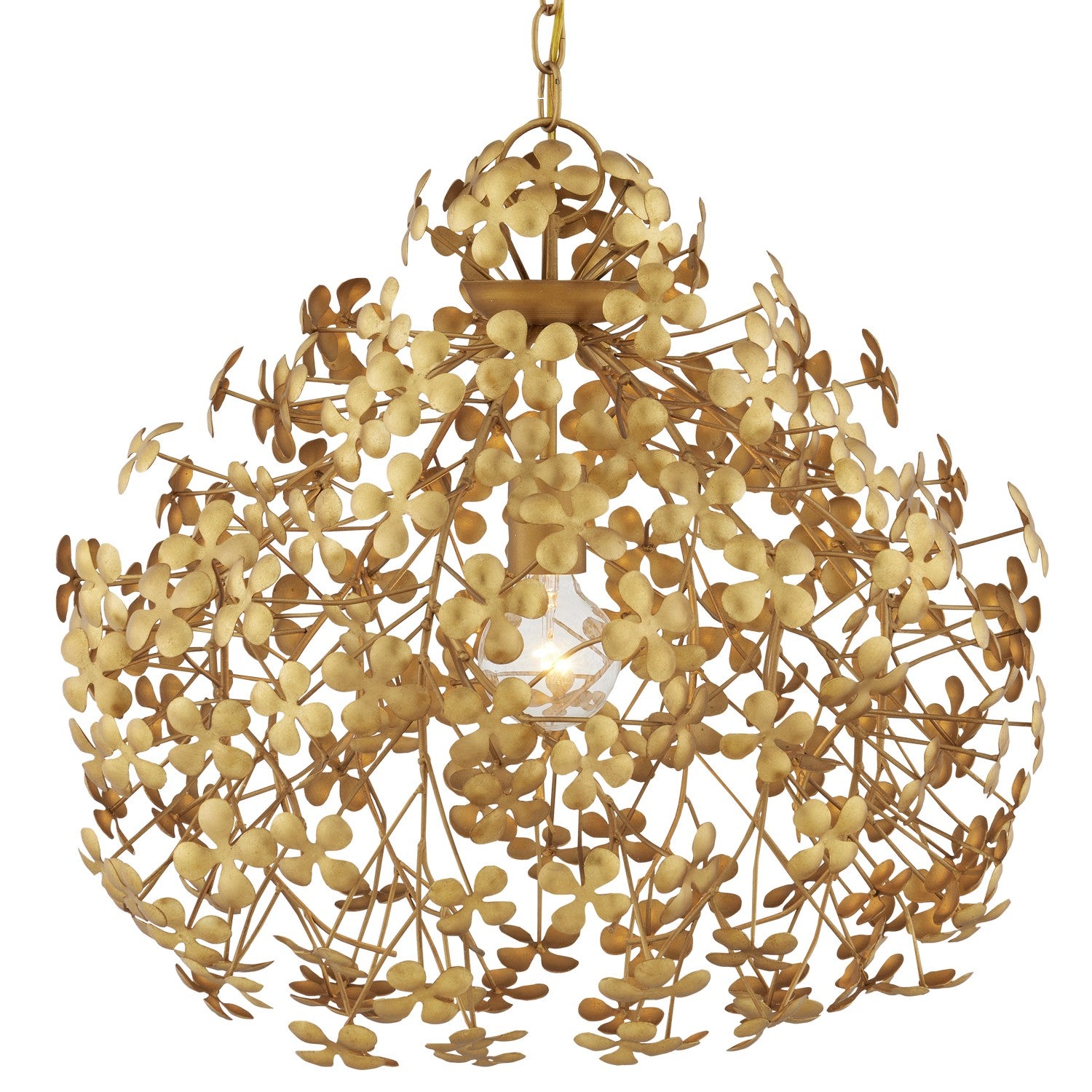 One Light Pendant from the Cloverfield collection in Contemporary Gold Leaf/Gold finish