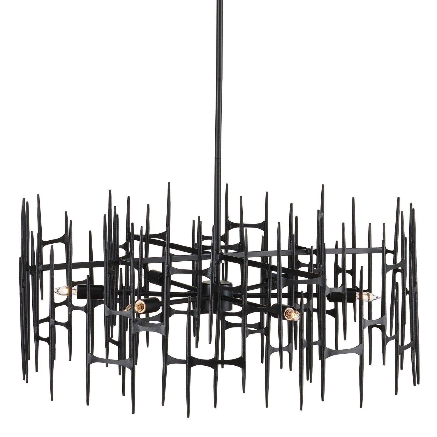 Six Light Chandelier from the Attingham collection in Satin Black finish