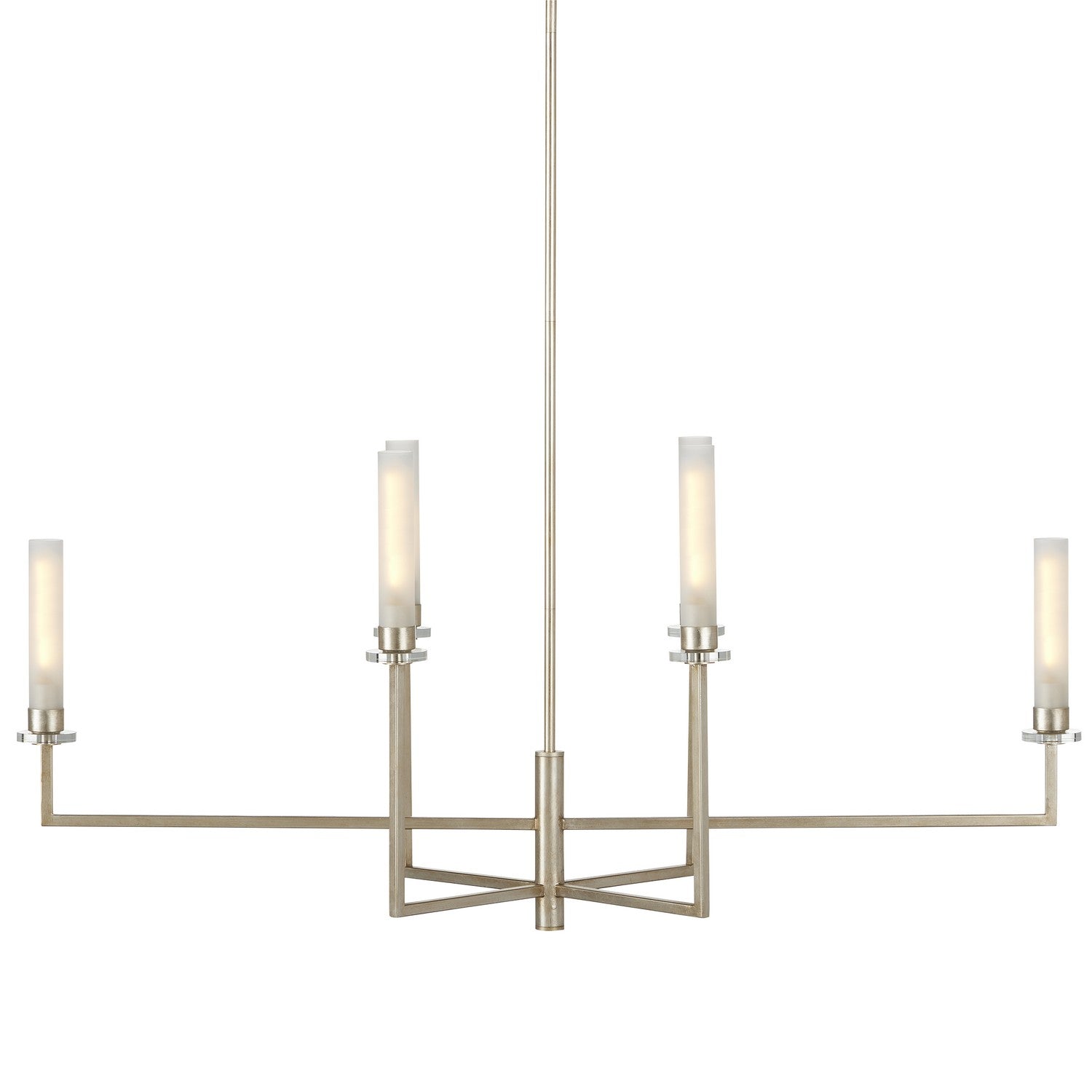 Six Light Chandelier from the Courante collection in Champagne/Frosted White finish