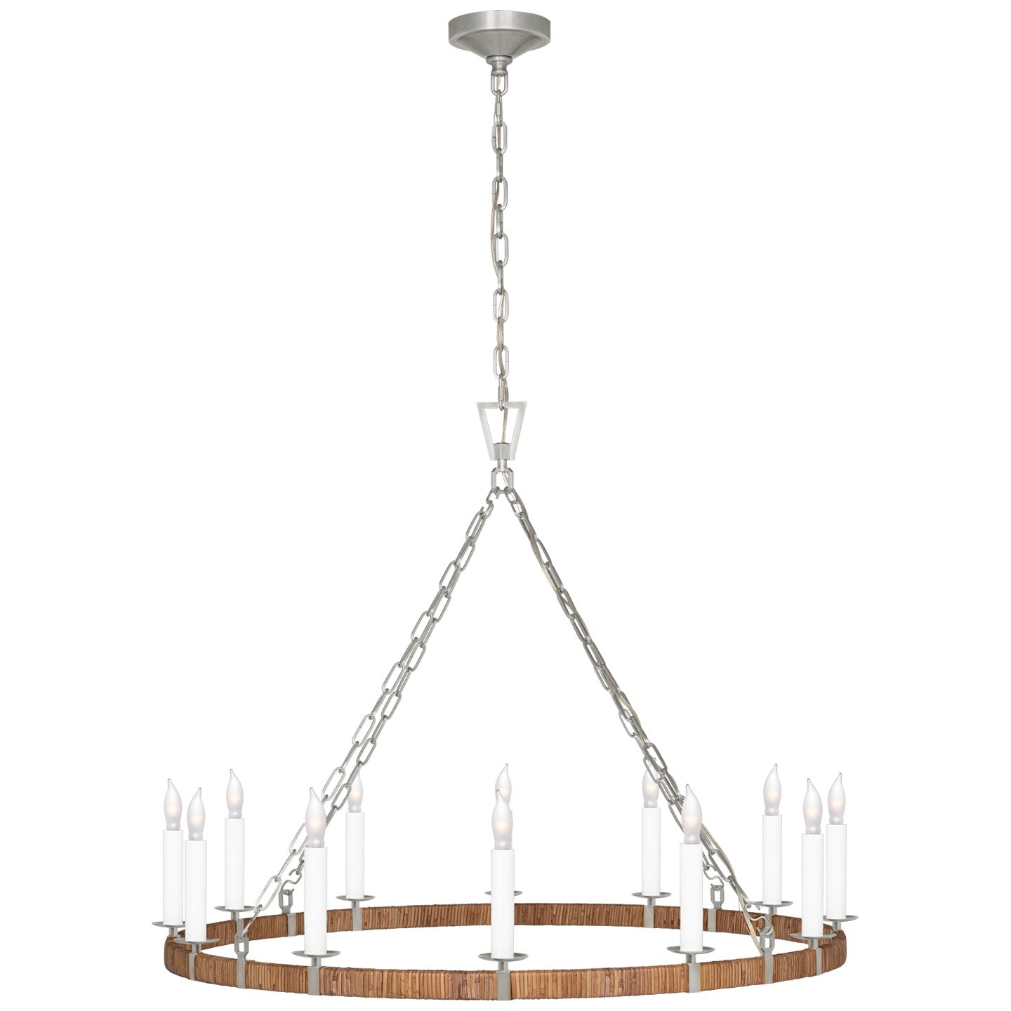 Visual Comfort Signature - CHC 5873PN/NRT - LED Chandelier - Darlana Wrapped - Polished Nickel and Natural Rattan