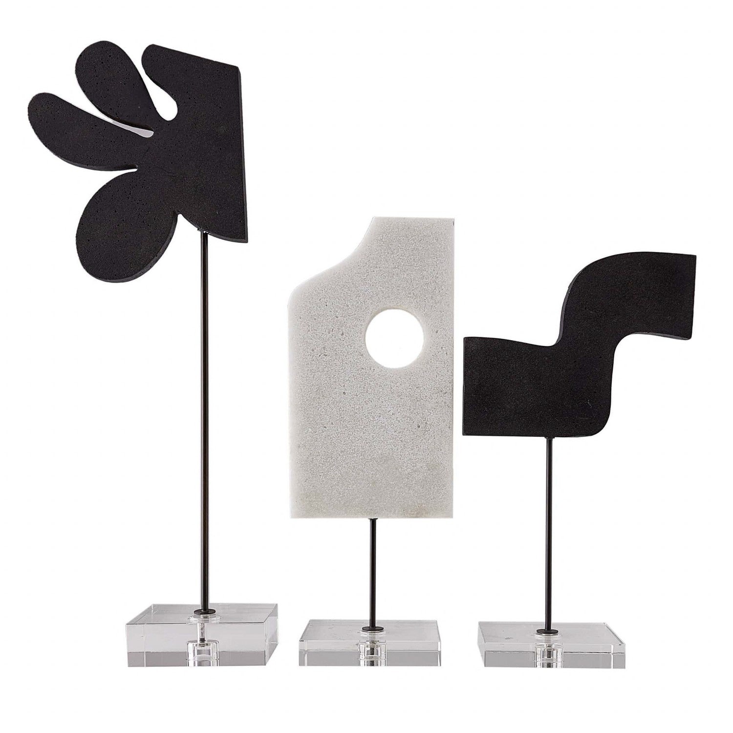 Sculptures, Set of 3 from the Uris collection in Charcoal finish