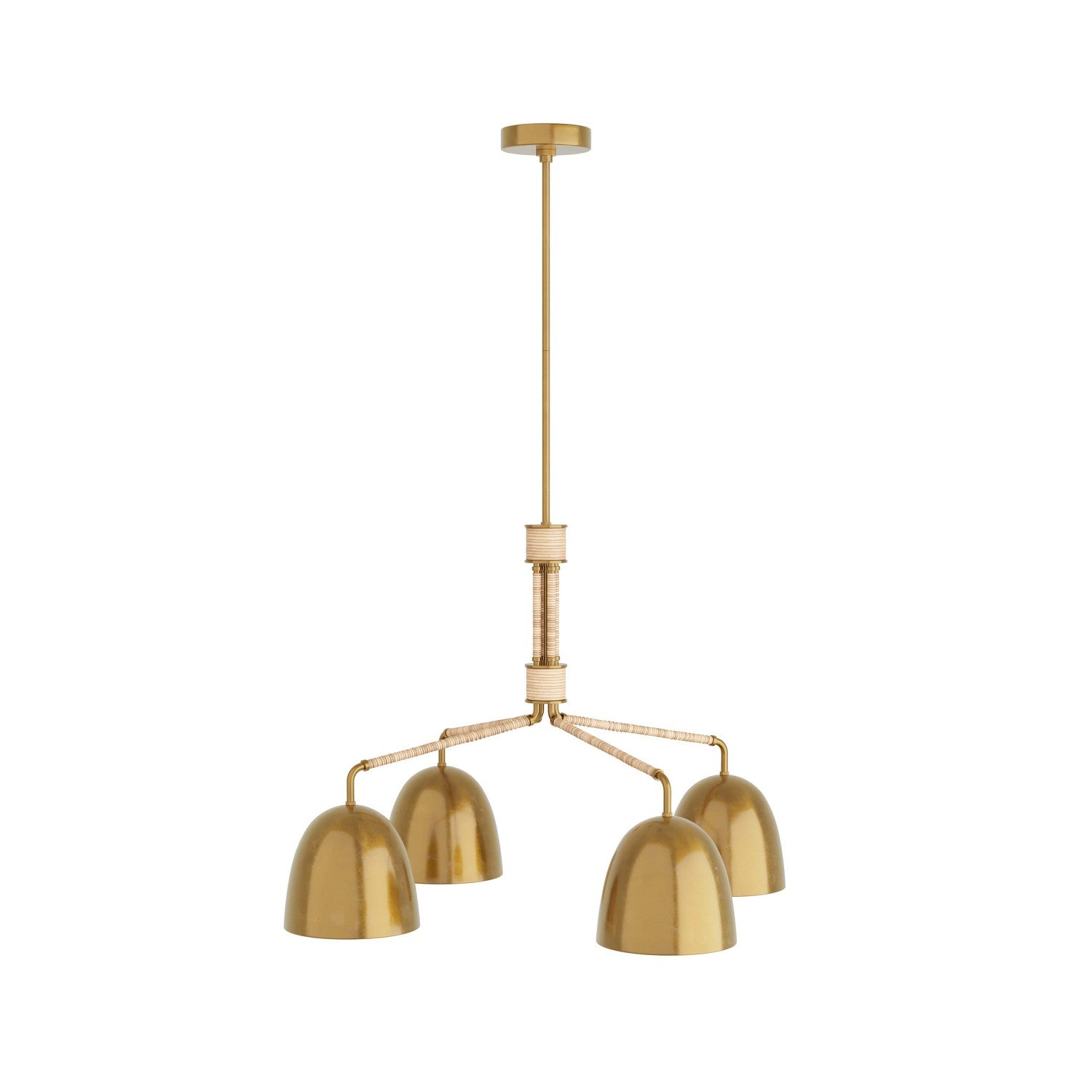 Four Light Chandelier from the Worth collection in Vintage Brass finish